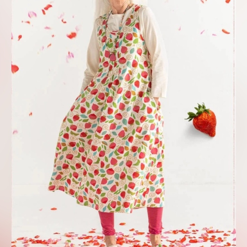 Gudrun Sjoden June Strawberry Organic Cotton Dress With Pockets Size Large